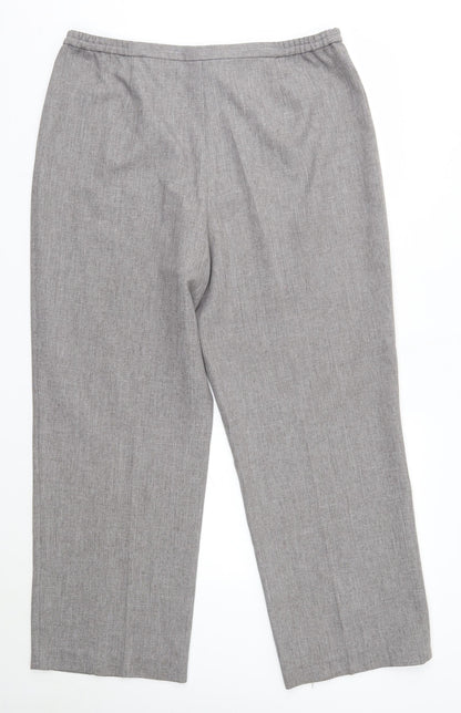 Womens UK Size 18 Agenda Regular Fit Dress Pants Grey Trousers