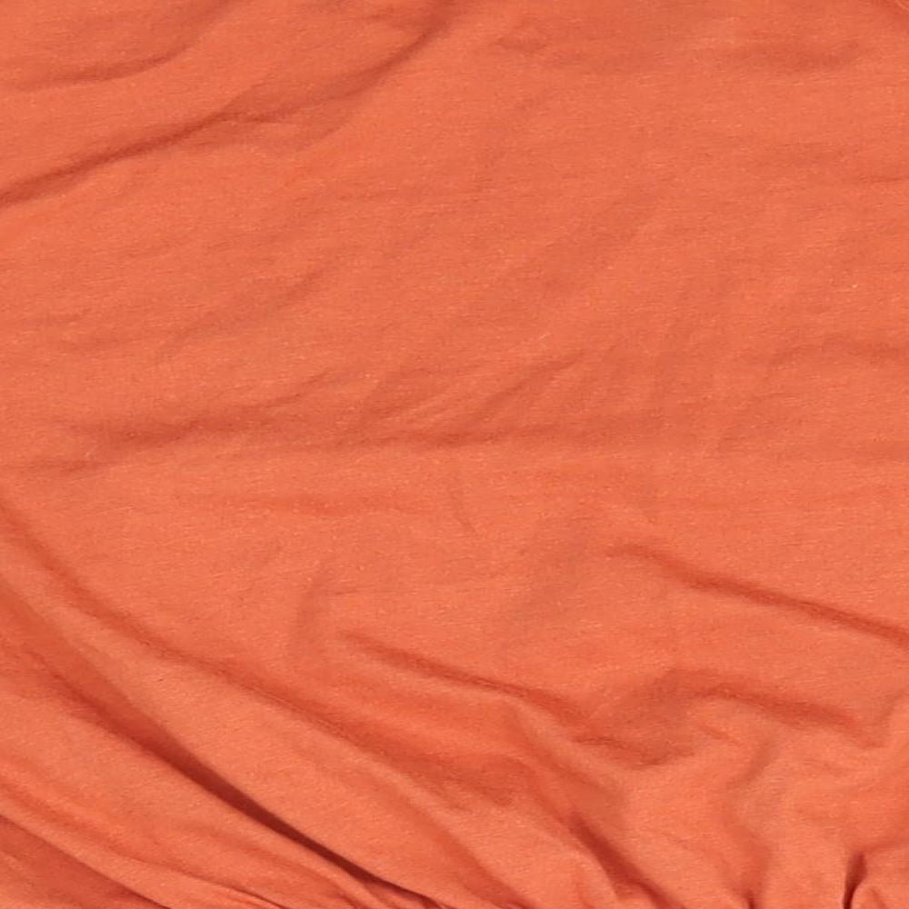 Primark Womens Orange  Polyester Basic Blouse Size M Round Neck