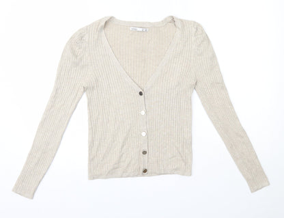 Womens UK Size M Lefties Beige Cardigan Jumper