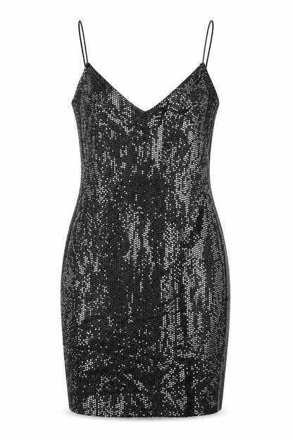 H&M Womens Silver  Polyester Pencil Dress  Size S  V-Neck