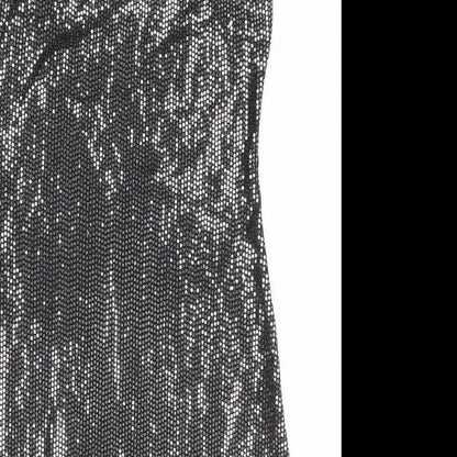 H&M Womens Silver  Polyester Pencil Dress  Size S  V-Neck