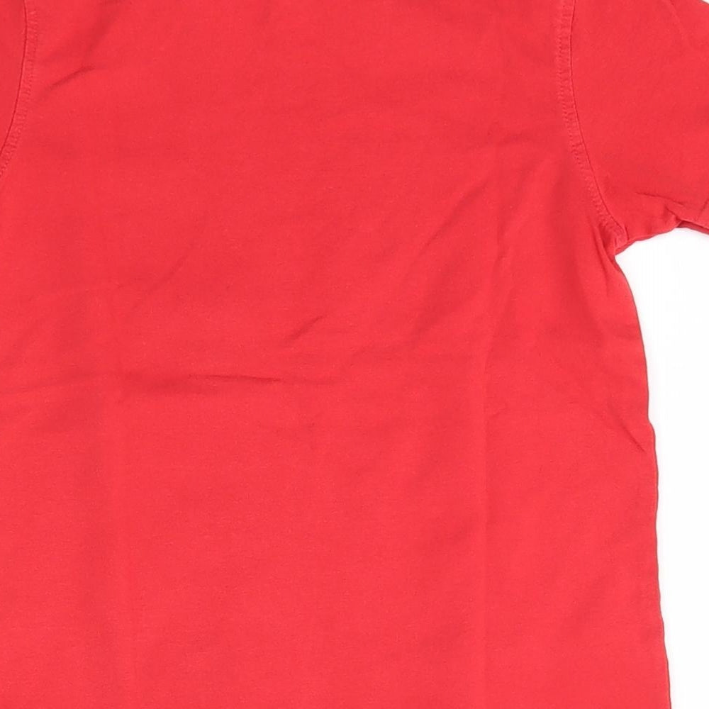 George Boys Red  100% Cotton Basic T-Shirt Size 6-7 Years Round Neck