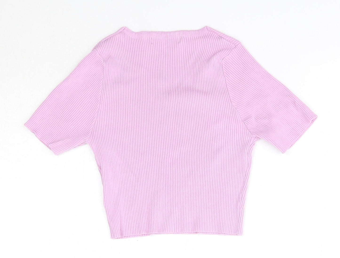 SheIn Womens Purple  Viscose Basic Blouse Size M V-Neck