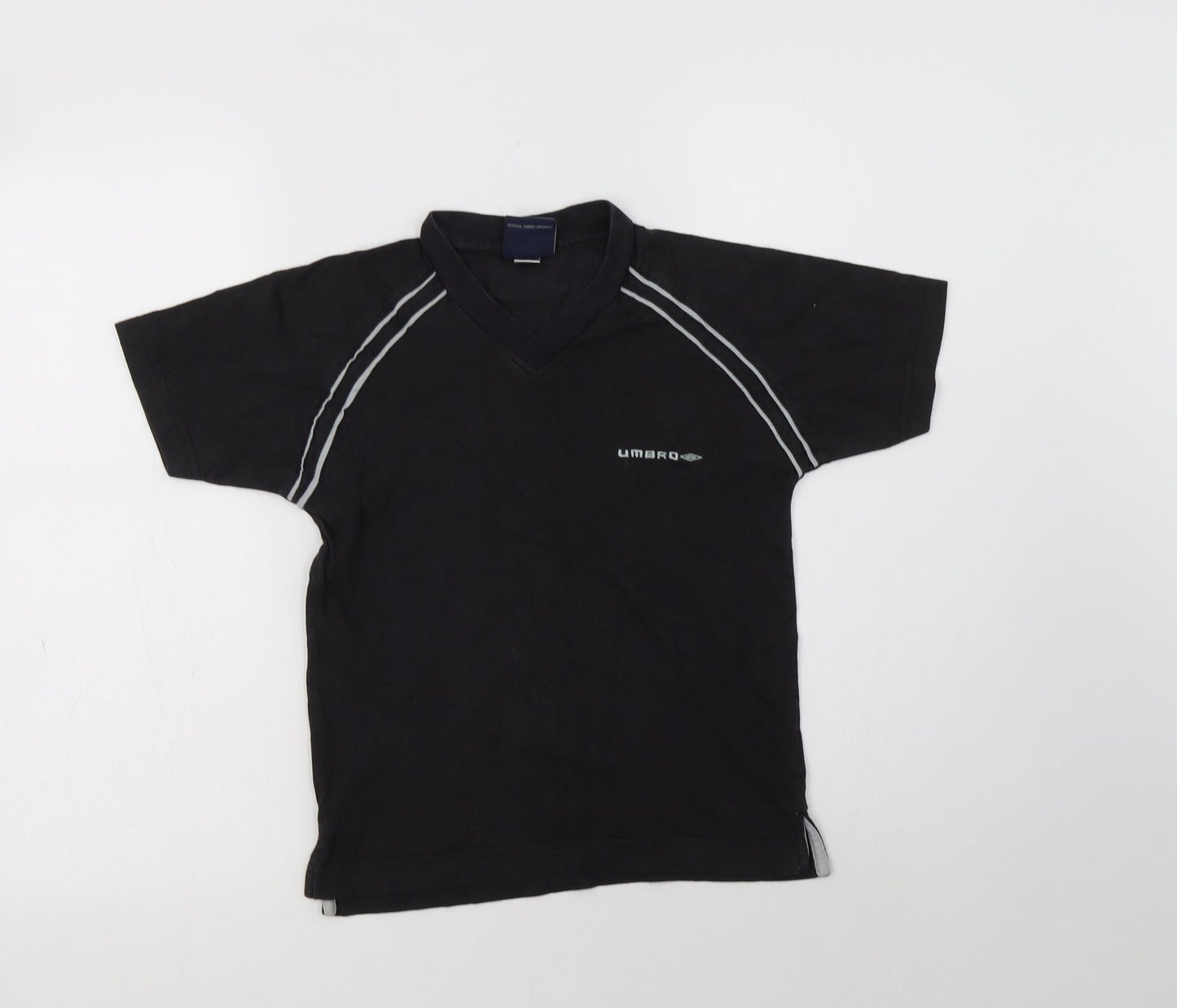 Umbro Boys Black  Cotton Basic T-Shirt Size 9-10 Years V-Neck