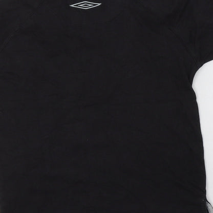 Umbro Boys Black  Cotton Basic T-Shirt Size 9-10 Years V-Neck