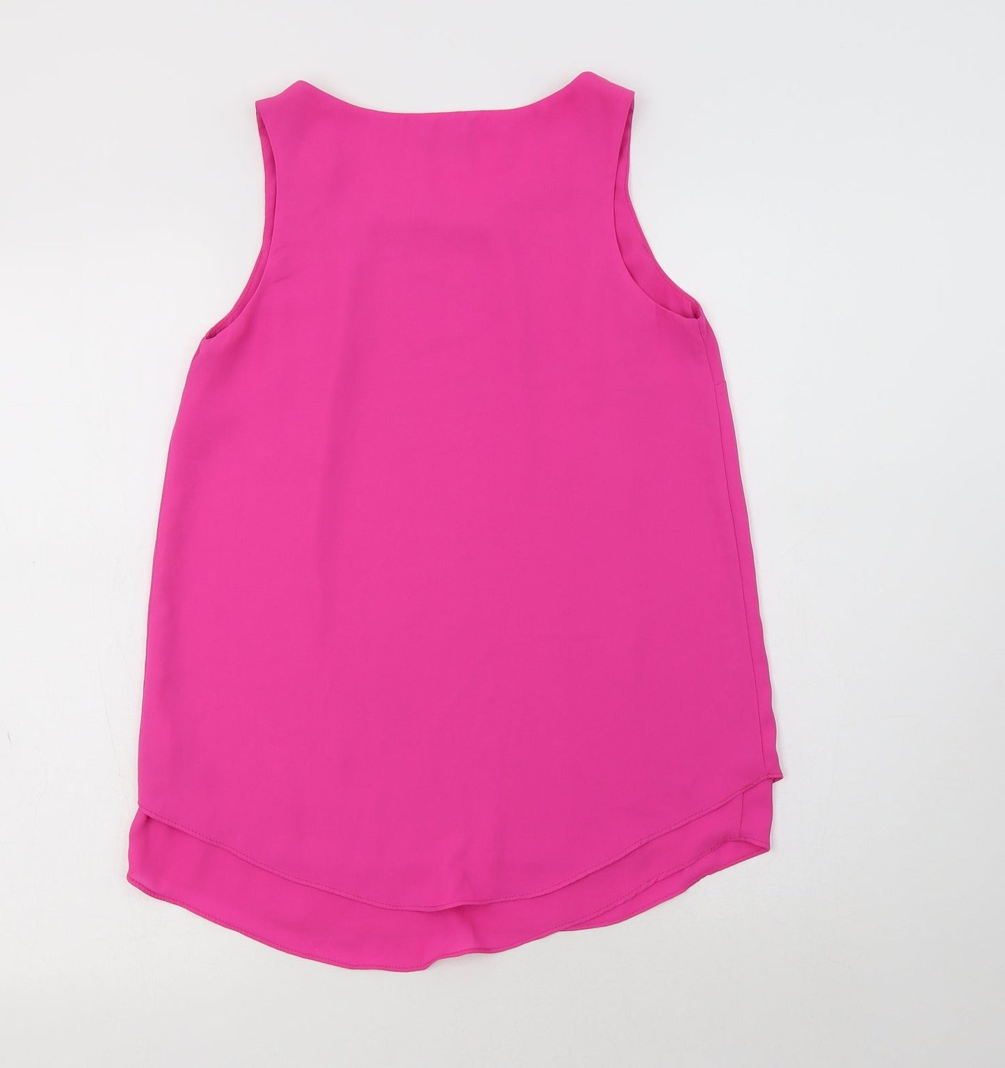 F&F Womens Pink  Polyester Basic Tank Size 6 Round Neck