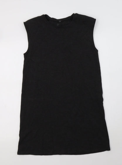 Zara Womens Grey  Viscose A-Line  Size S  Crew Neck