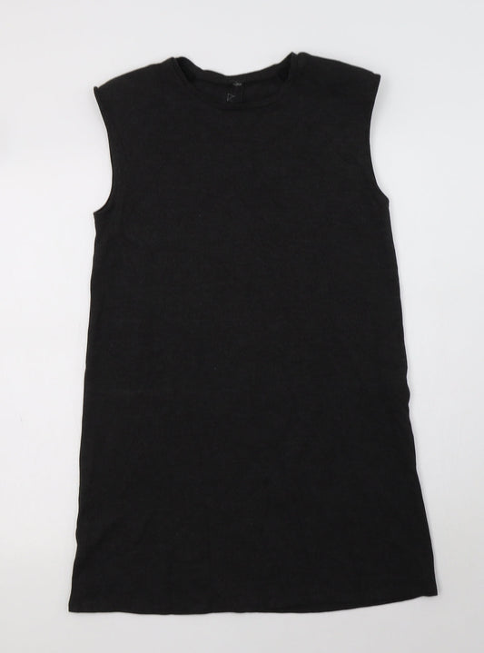 Zara Womens Grey  Viscose A-Line  Size S  Crew Neck
