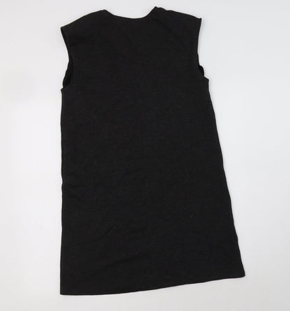 Zara Womens Grey  Viscose A-Line  Size S  Crew Neck