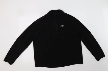 Karrim Womens Black  Polyester Henley Hoodie Size L  Zip