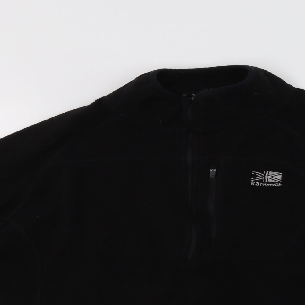 Karrim Womens Black  Polyester Henley Hoodie Size L  Zip
