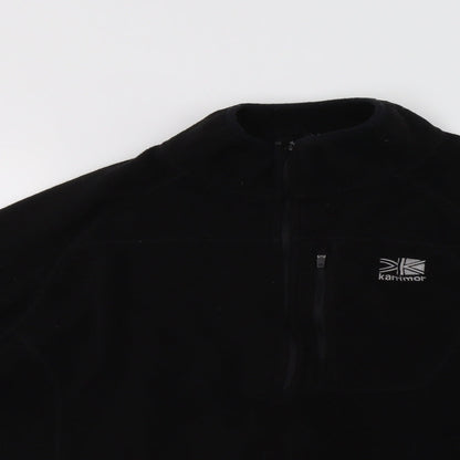 Karrim Womens Black  Polyester Henley Hoodie Size L  Zip