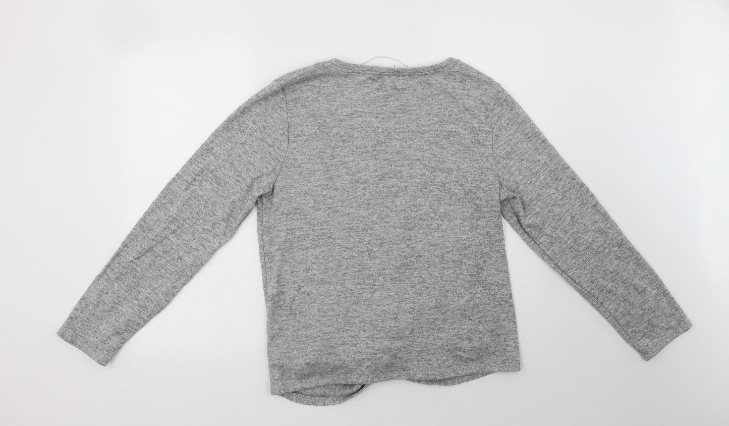 Cable & Gauge Womens Grey Crew Neck  Polyester Pullover Jumper Size XL