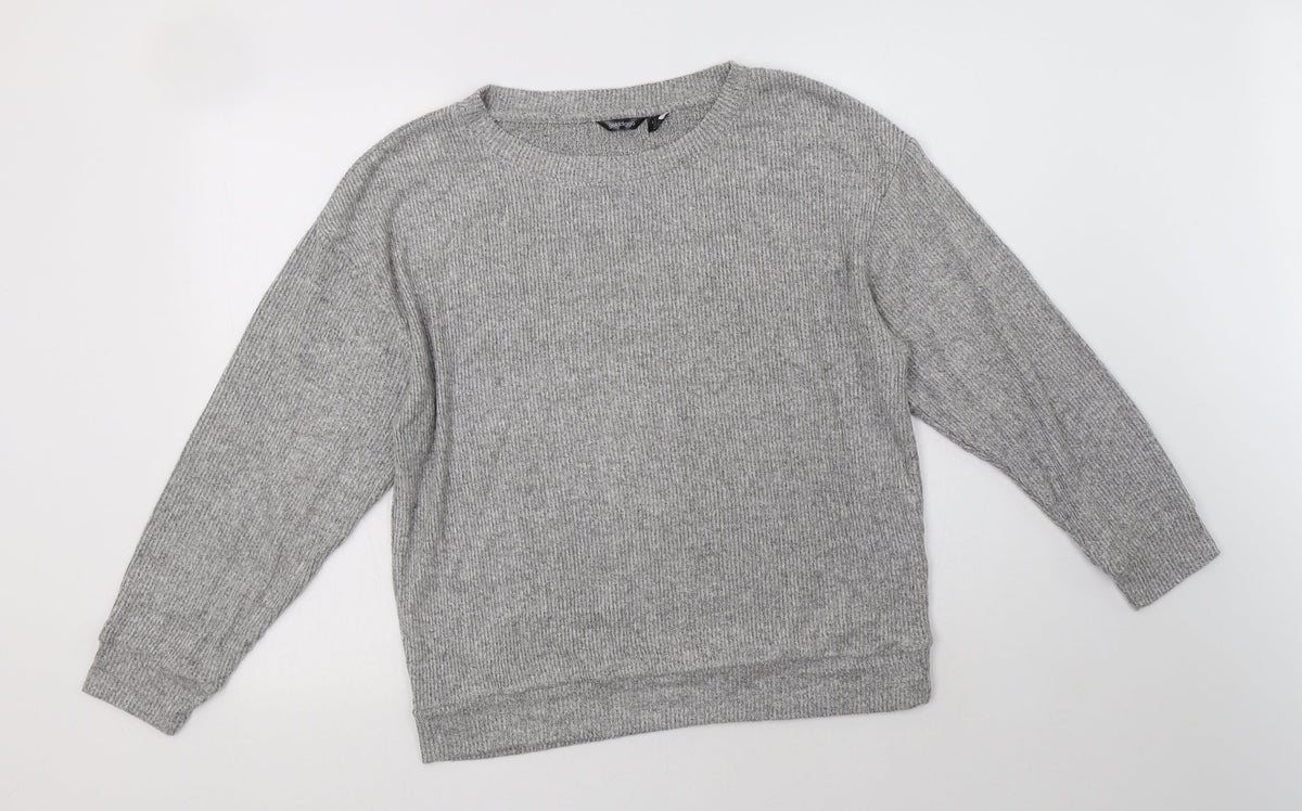 Additional front view of Golddigga women’s grey viscose top lounge set, size M