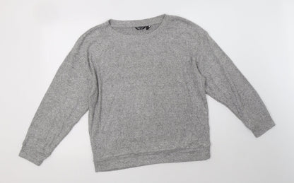 Additional front view of Golddigga women’s grey viscose top lounge set, size M