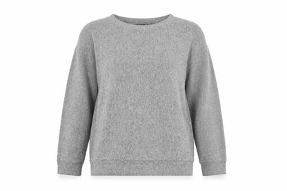 Front view of Golddigga women’s grey viscose top lounge set, size M