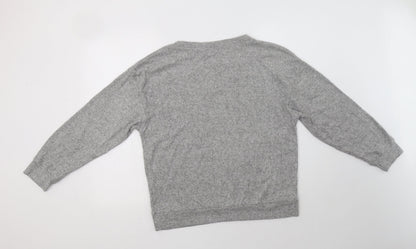 Back view of Golddigga women’s grey viscose top lounge set, size M