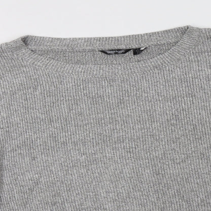 Close-up detail of Golddigga women’s grey viscose top lounge set, size M