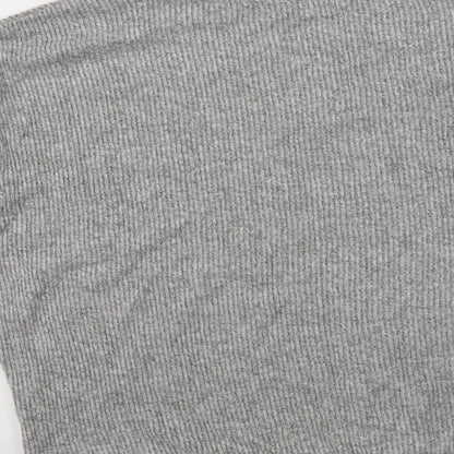 Brand and care label for Golddigga women’s grey viscose top lounge set, size M