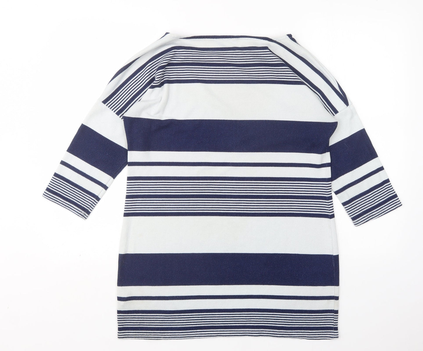 F&F Womens Multicoloured Round Neck Striped Polyester Pullover Jumper Size 14