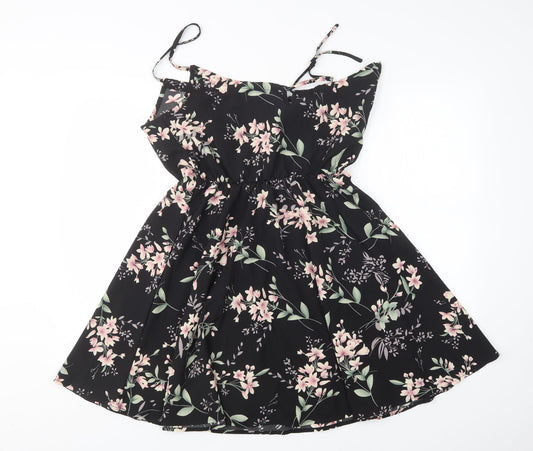 Shein  Womens Multicoloured Floral Polyester Tank Dress  Size M  V-Neck