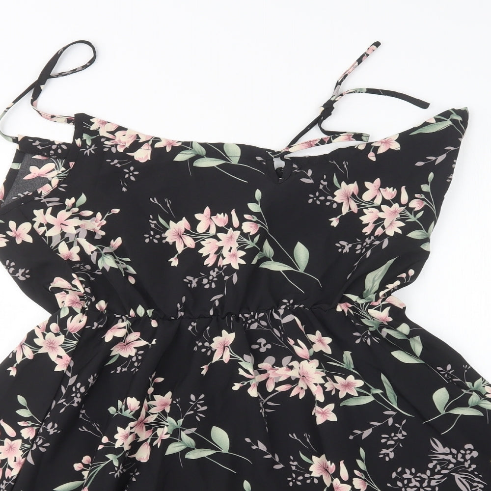 Shein  Womens Multicoloured Floral Polyester Tank Dress  Size M  V-Neck