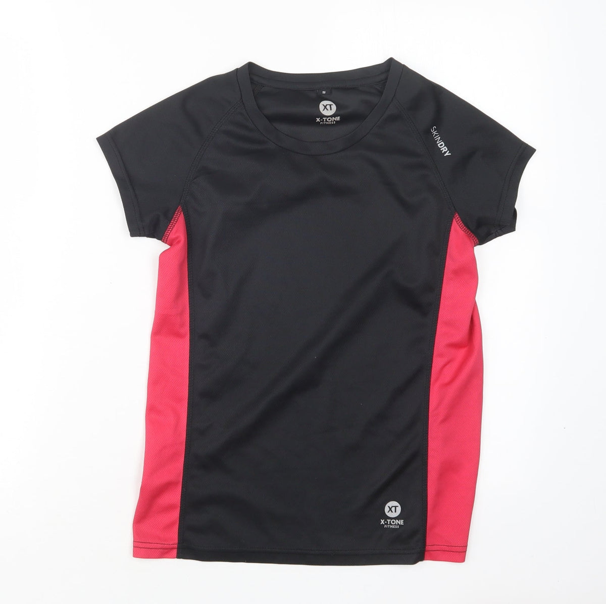 Additional front view of X-Tone women’s multicoloured polyester basic t-shirt, size S, round neck