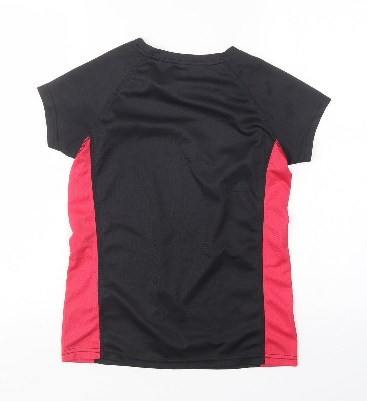 Back view of X-Tone women’s multicoloured polyester basic t-shirt, size S, round neck