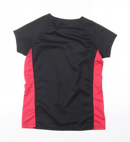Back view of X-Tone women’s multicoloured polyester basic t-shirt, size S, round neck