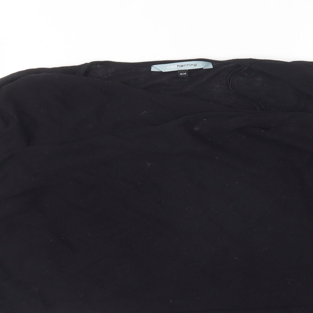 Womens UK Size S Red Herring Black Cardigan Jumper