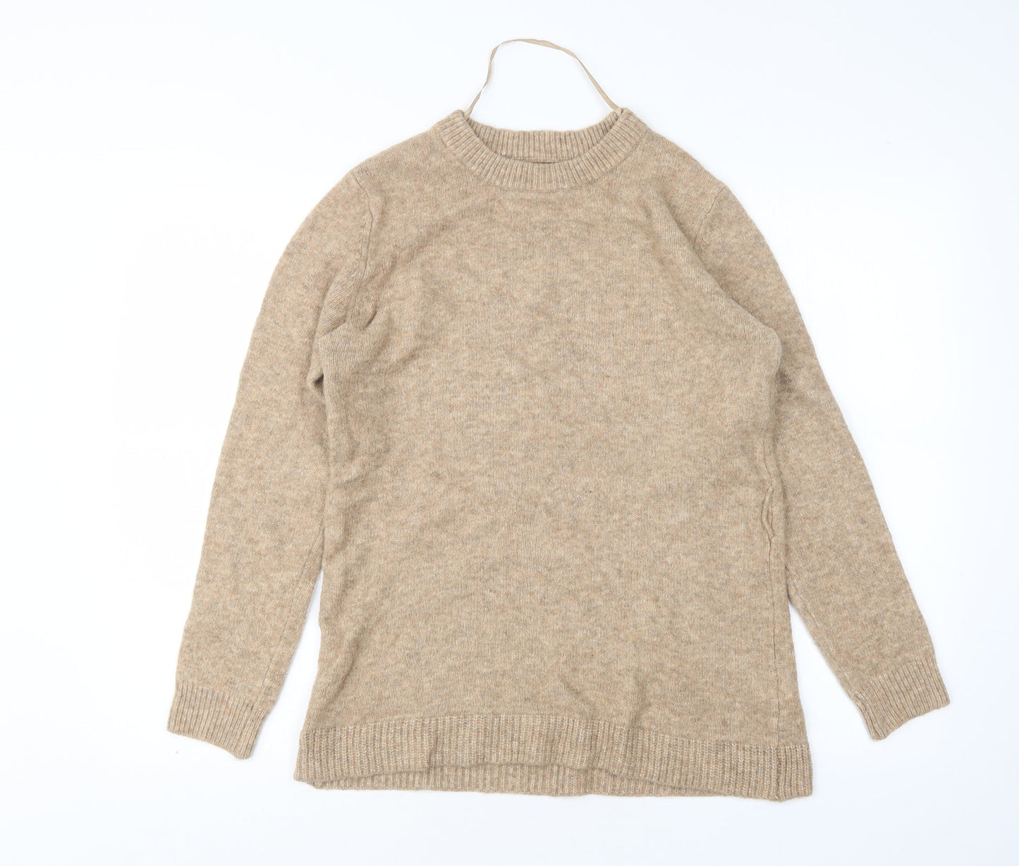 Primark Womens Beige Round Neck  Acrylic Pullover Jumper Size M