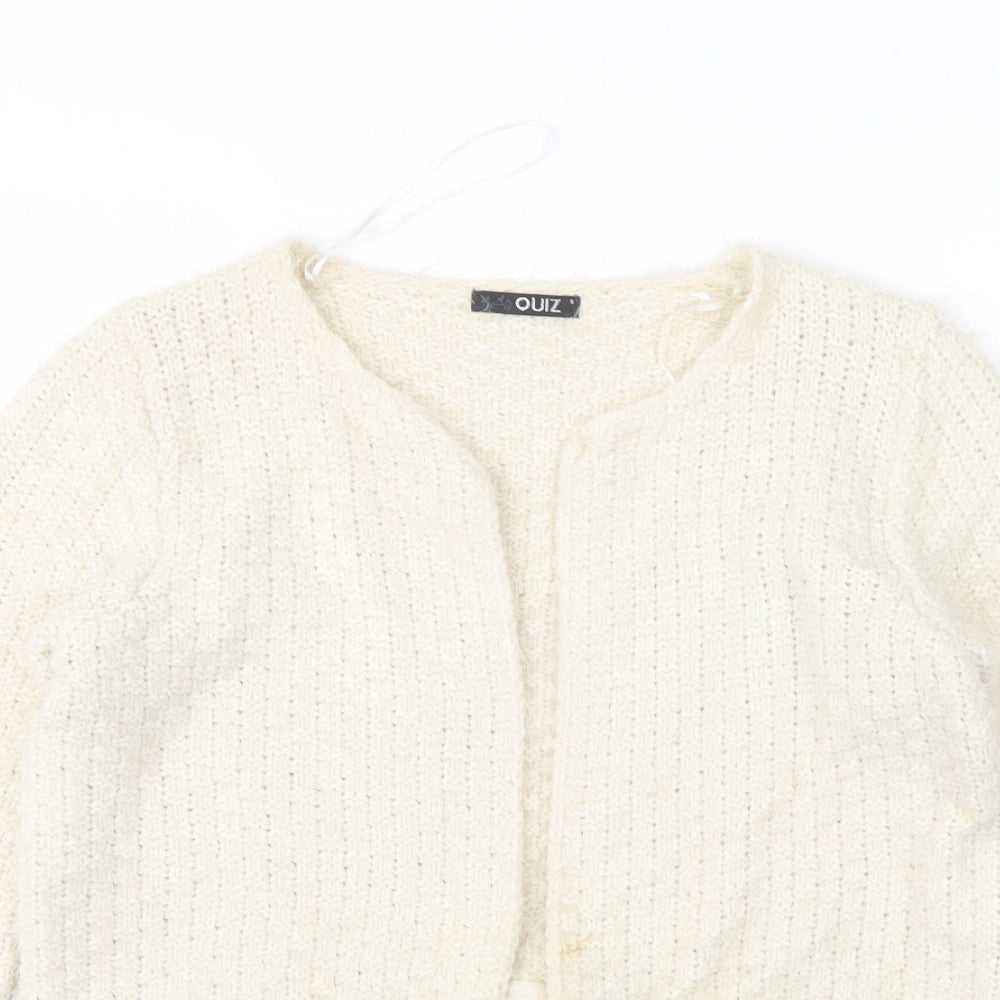 Womens UK Size S Quiz Beige Cardigan Jumper