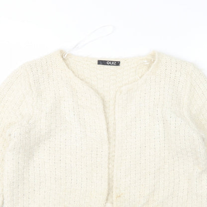 Womens UK Size S Quiz Beige Cardigan Jumper