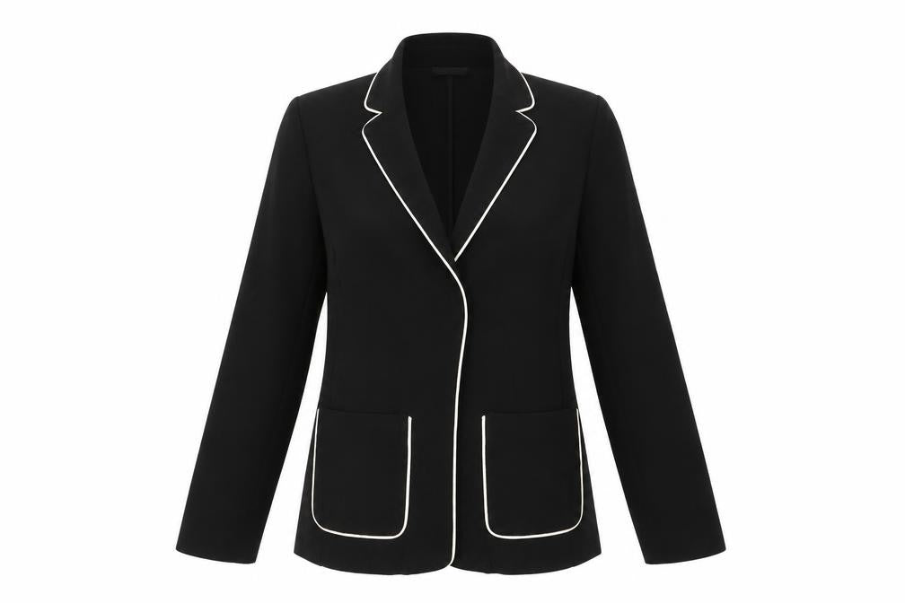 M&S Womens Black  Polyester Jacket Blazer Size 10
