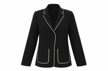 M&S Womens Black  Polyester Jacket Blazer Size 10