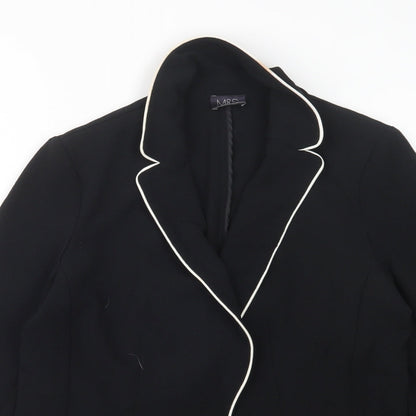 M&S Womens Black  Polyester Jacket Blazer Size 10