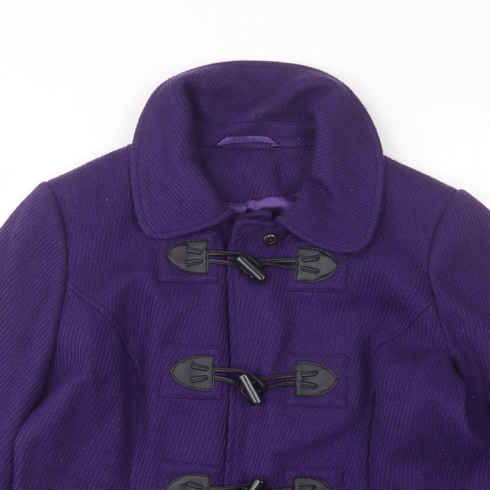 M&Co Womens Purple   Overcoat Coat Size 14