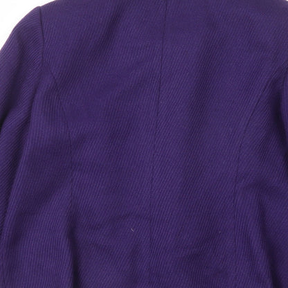 M&Co Womens Purple   Overcoat Coat Size 14