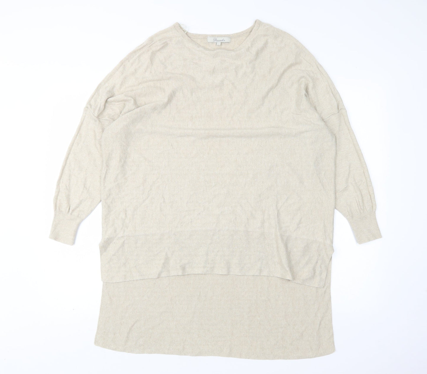 Womens UK Size L Peacocks Beige Pullover Jumper