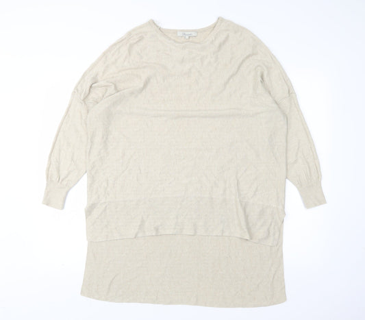 Womens UK Size L Peacocks Beige Pullover Jumper