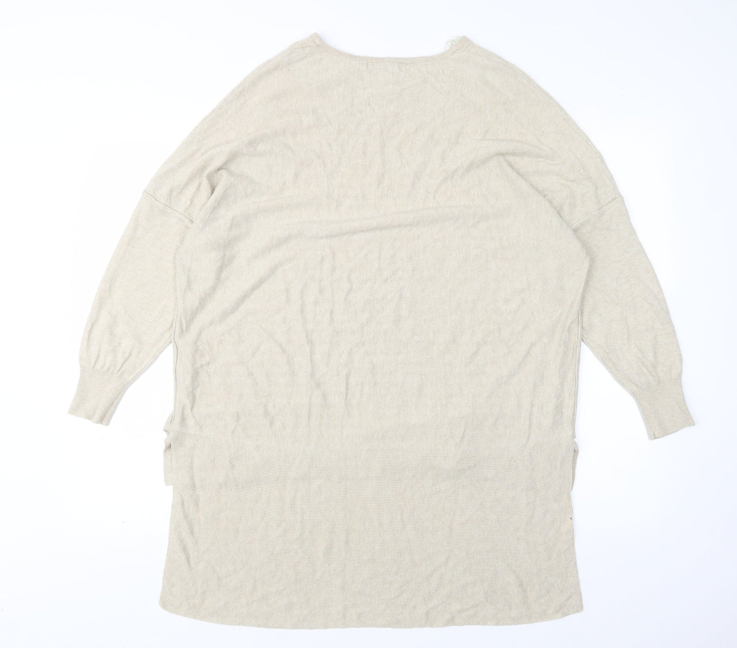 Womens UK Size L Peacocks Beige Pullover Jumper