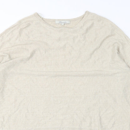 Womens UK Size L Peacocks Beige Pullover Jumper