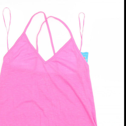 Papaya Womens Pink  Polyester Basic Blouse Size S Square Neck