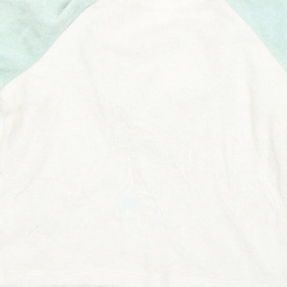 M&S Boys White  Cotton Basic T-Shirt Size 9-12 Months Round Neck