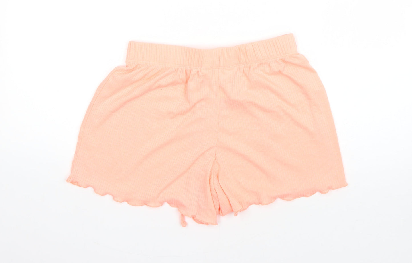 Primark Womens Orange  Viscose Hot Pants Shorts Size 2XS  Regular Drawstring