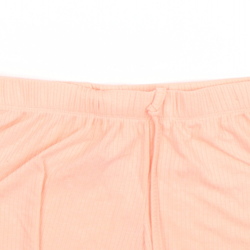 Primark Womens Orange  Viscose Hot Pants Shorts Size 2XS  Regular Drawstring