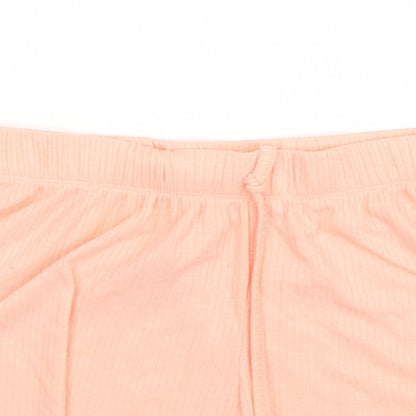 Primark Womens Orange  Viscose Hot Pants Shorts Size 2XS  Regular Drawstring