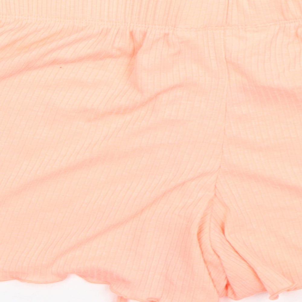 Primark Womens Orange  Viscose Hot Pants Shorts Size 2XS  Regular Drawstring