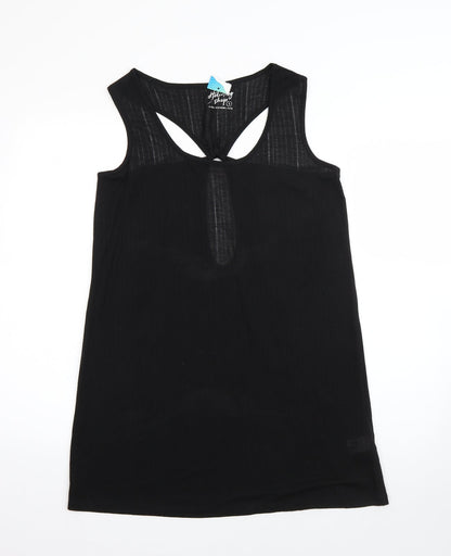 Additional front view of Holiday Shop women’s black polyester basic blouse, size S, round neck