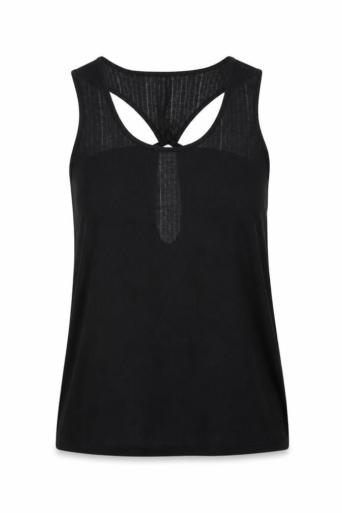 Front view of Holiday Shop women’s black polyester basic blouse, size S, round neck